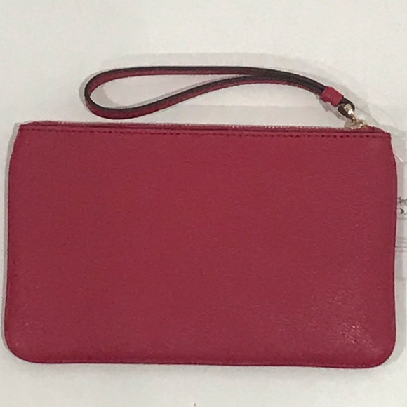 Nwt Coach Pink Crossgrain Large Leather Wristlet Wallet Bag - Picture 4 of 6
